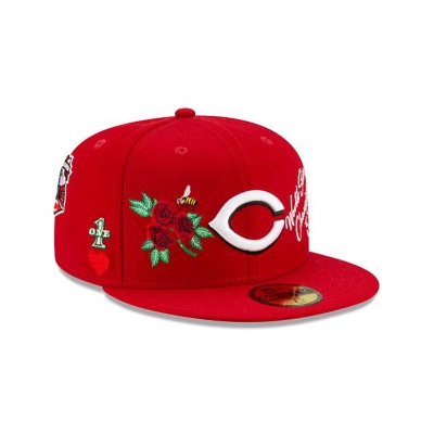 Red Cincinnati Reds Hat - New Era MLB Icon 59FIFTY Fitted Caps USA1387405